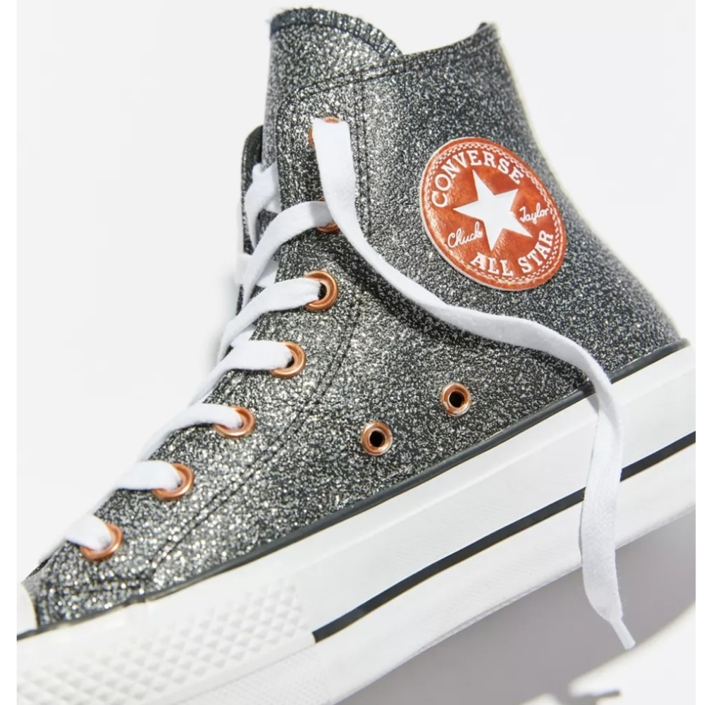 Converse CTAS Lift Hi Metallic Glitter Platform Sneaker - Picture 6 of 7